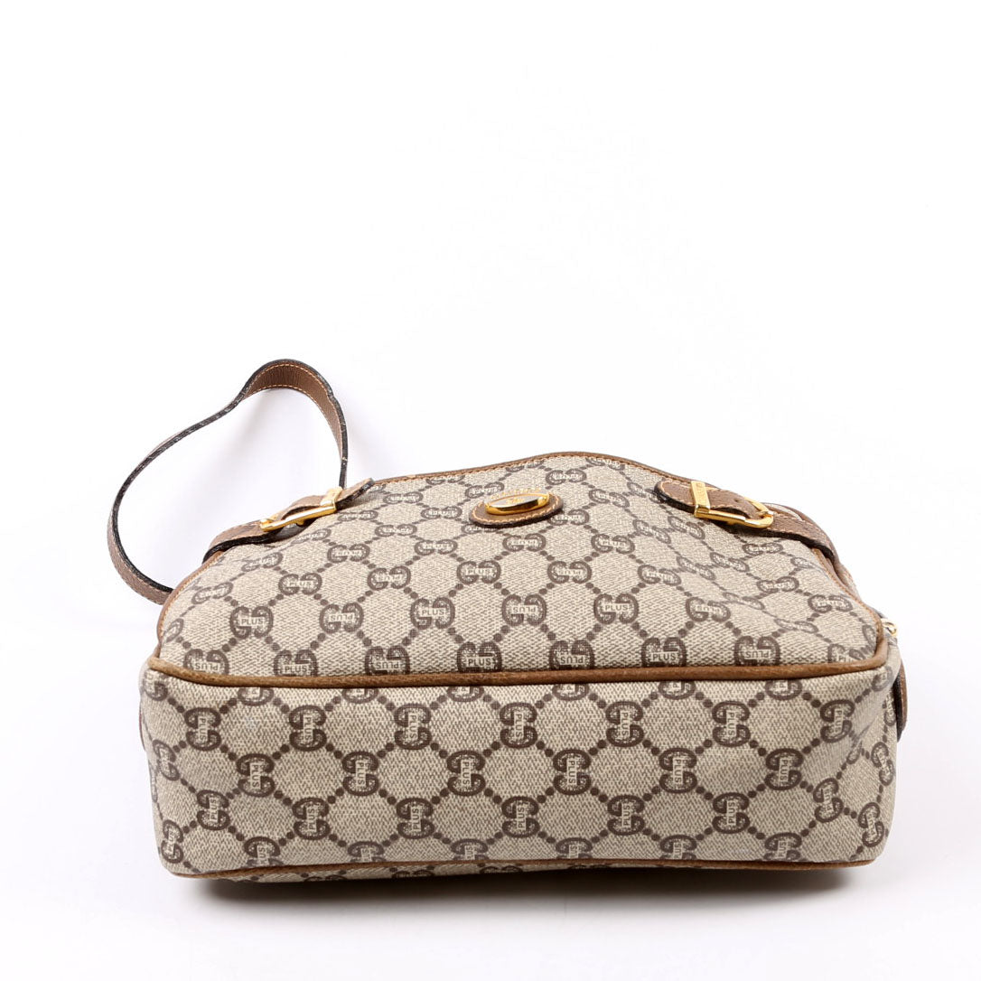 Gucci Plus Double Zip Shoulder Bag Brown
