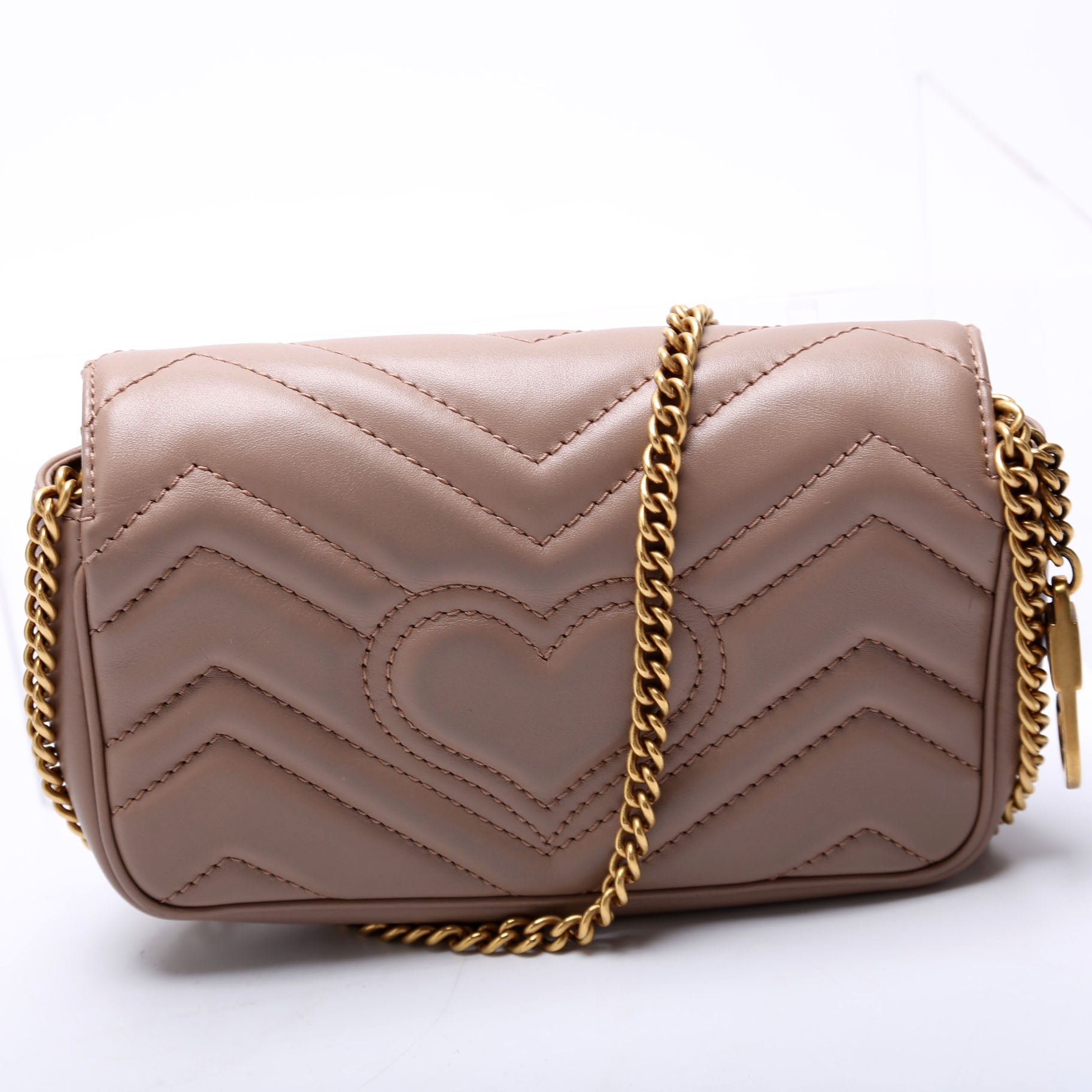 Gucci Marmont Super Leather Tan Mini Flap Travel Bag