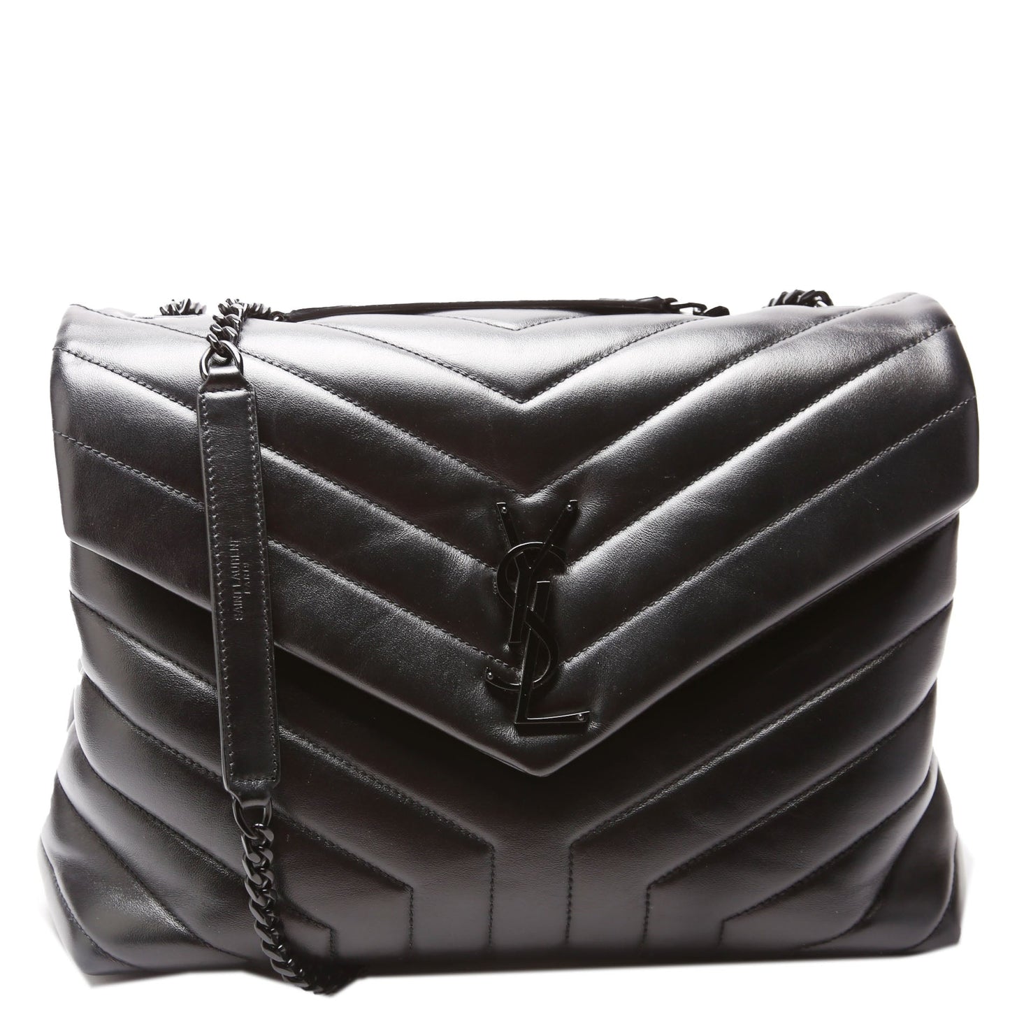 YSL Saint Laurent Loulou Bag Quilted Black Medium Travel Bag 574946 Black 2