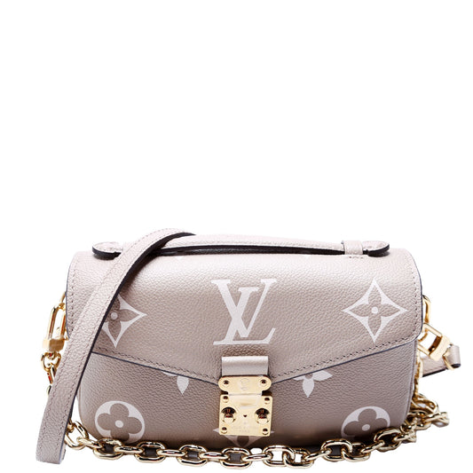 Louis Vuitton Pochette Metis East West Bicolor Empreinte Clutch Bag Taupe 2