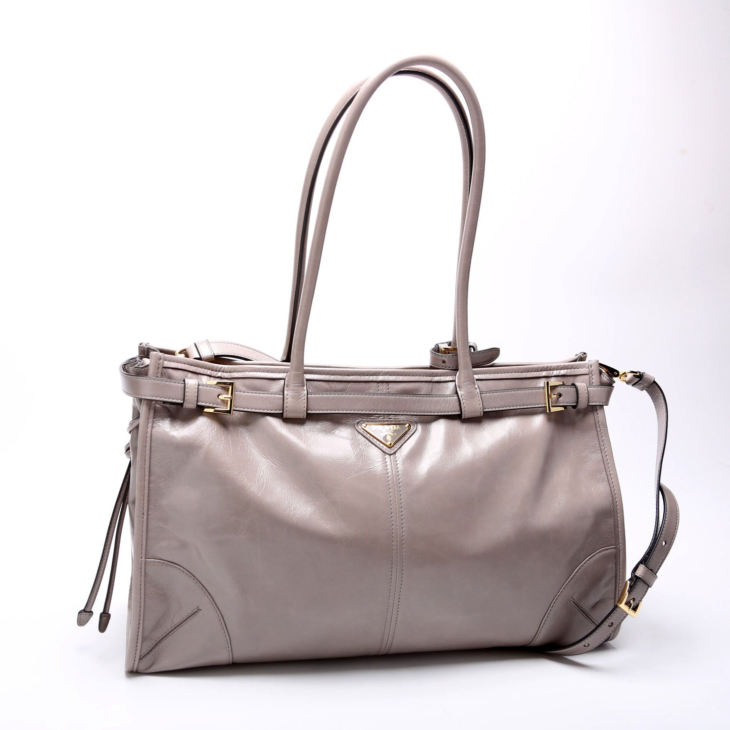 Prada Bonnie Calfskin Shoulder Taupe Bag Large Shoulder Bag