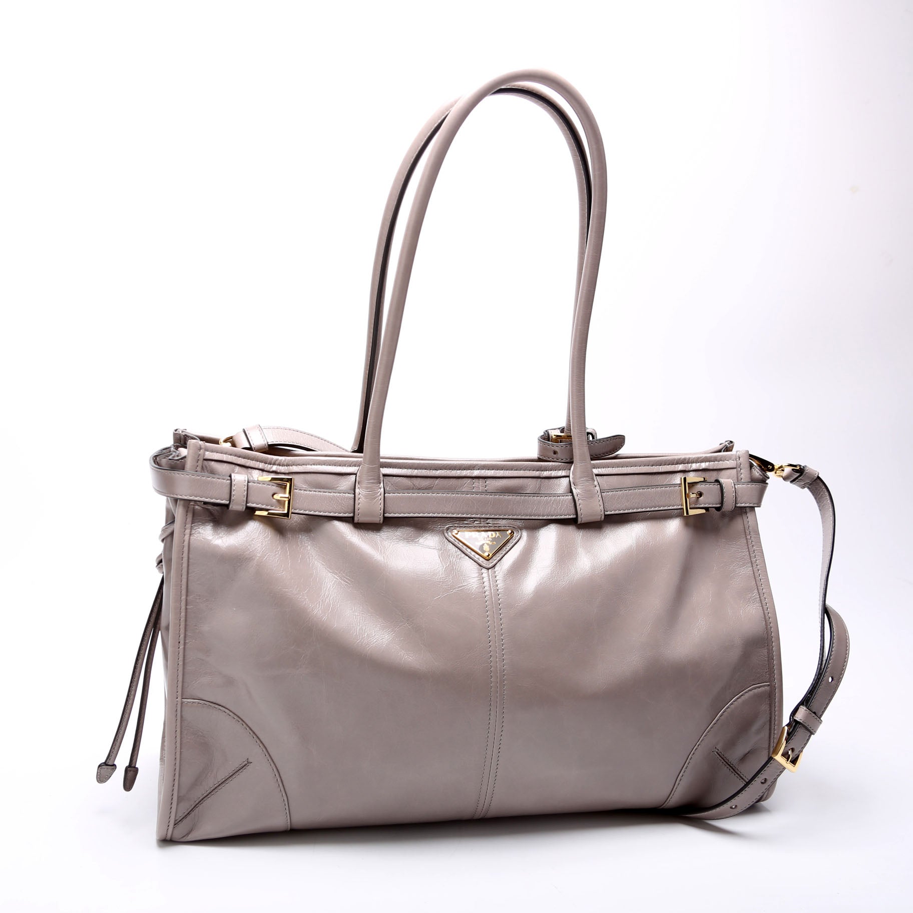 Prada Bonnie Calfskin Shoulder Taupe Bag Large Shoulder Bag