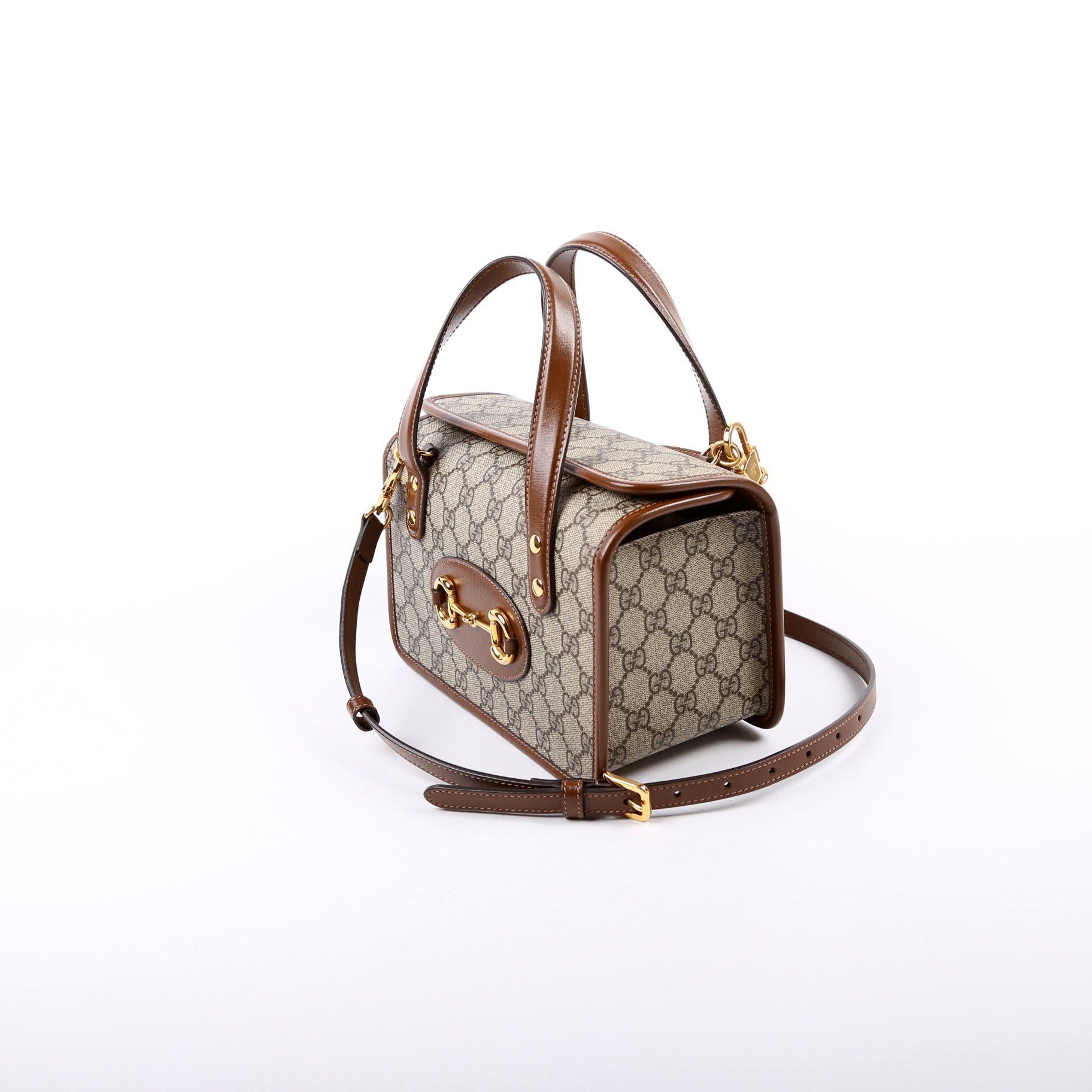 Gucci GG Supreme Horsebit Mini Top Handle Travel Bag