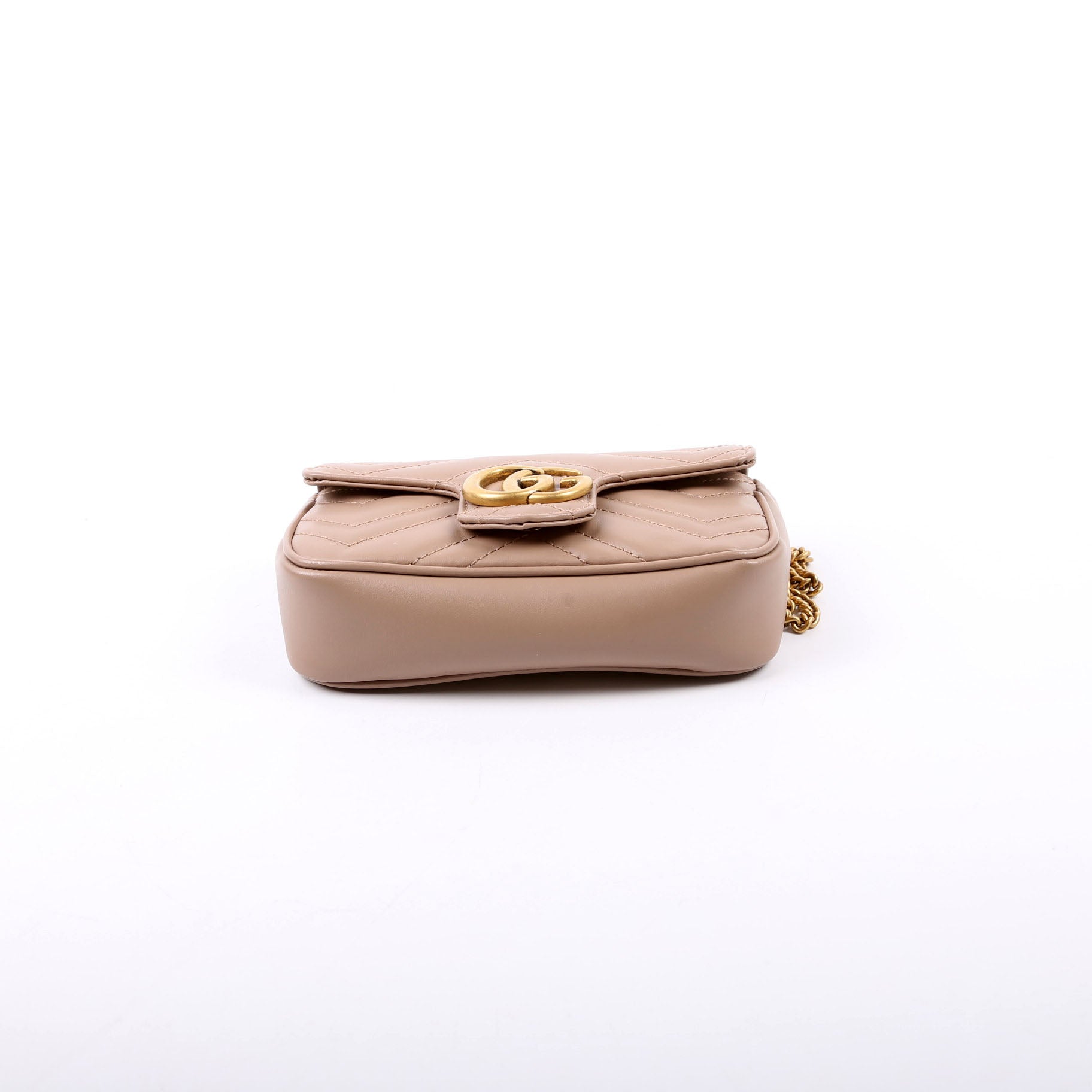 Gucci Marmont Super Leather Tan Mini Flap Travel Bag Tan 1