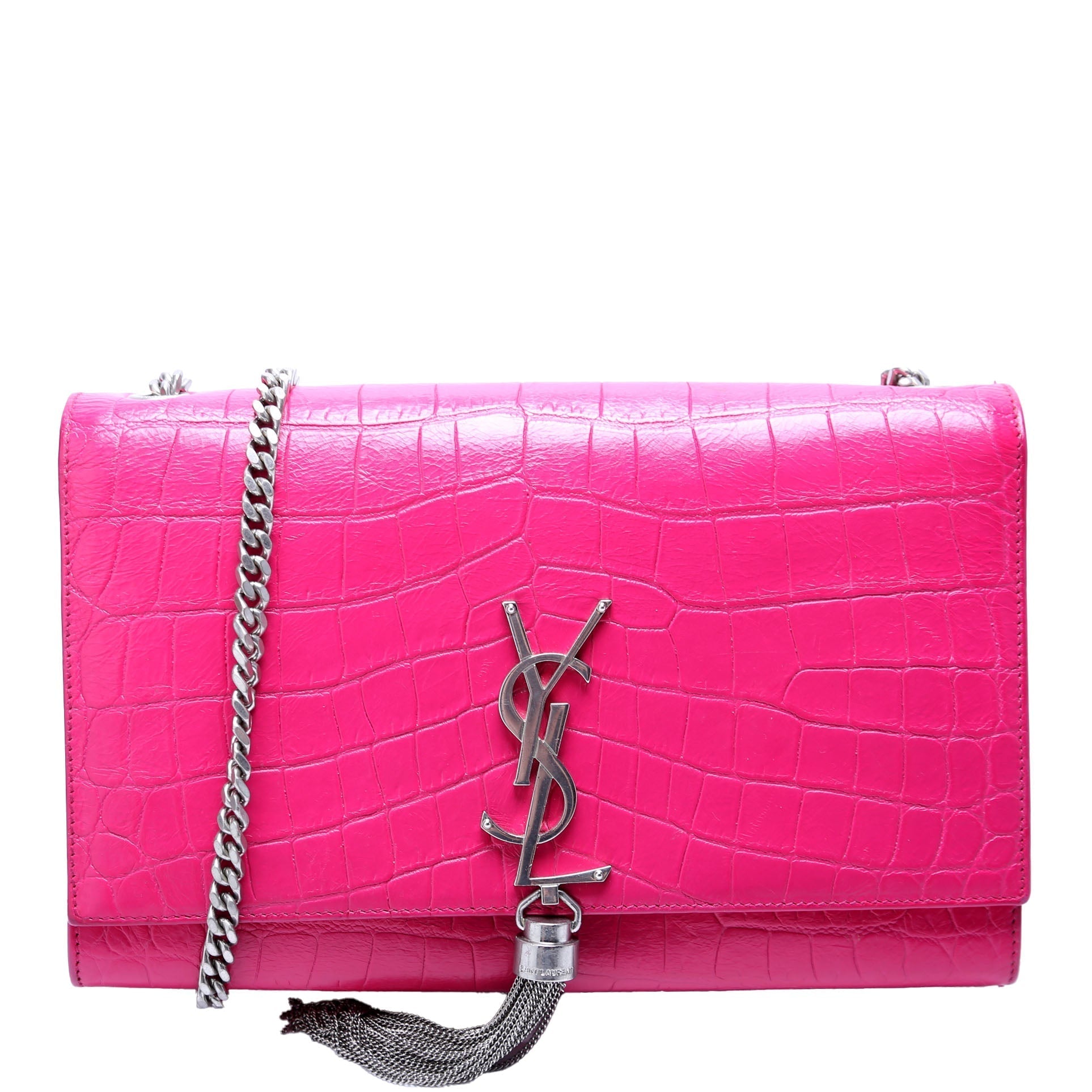 YSL Saint Laurent Kate Tassel Satchel Bag Pink Medium Travel Bag