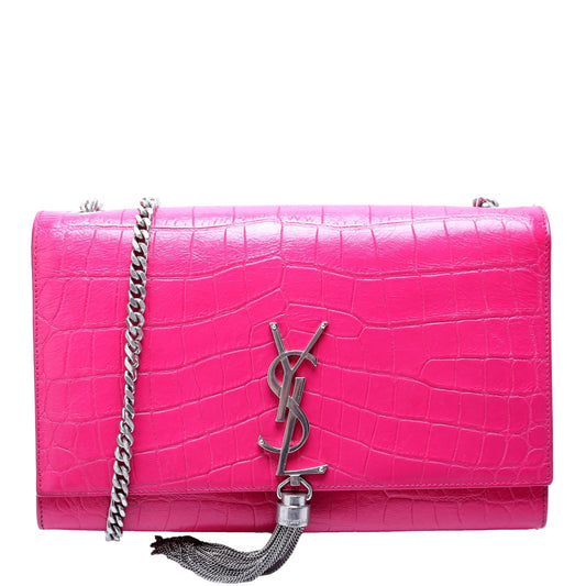 YSL Saint Laurent Kate Tassel Satchel Bag Pink Medium Travel Bag