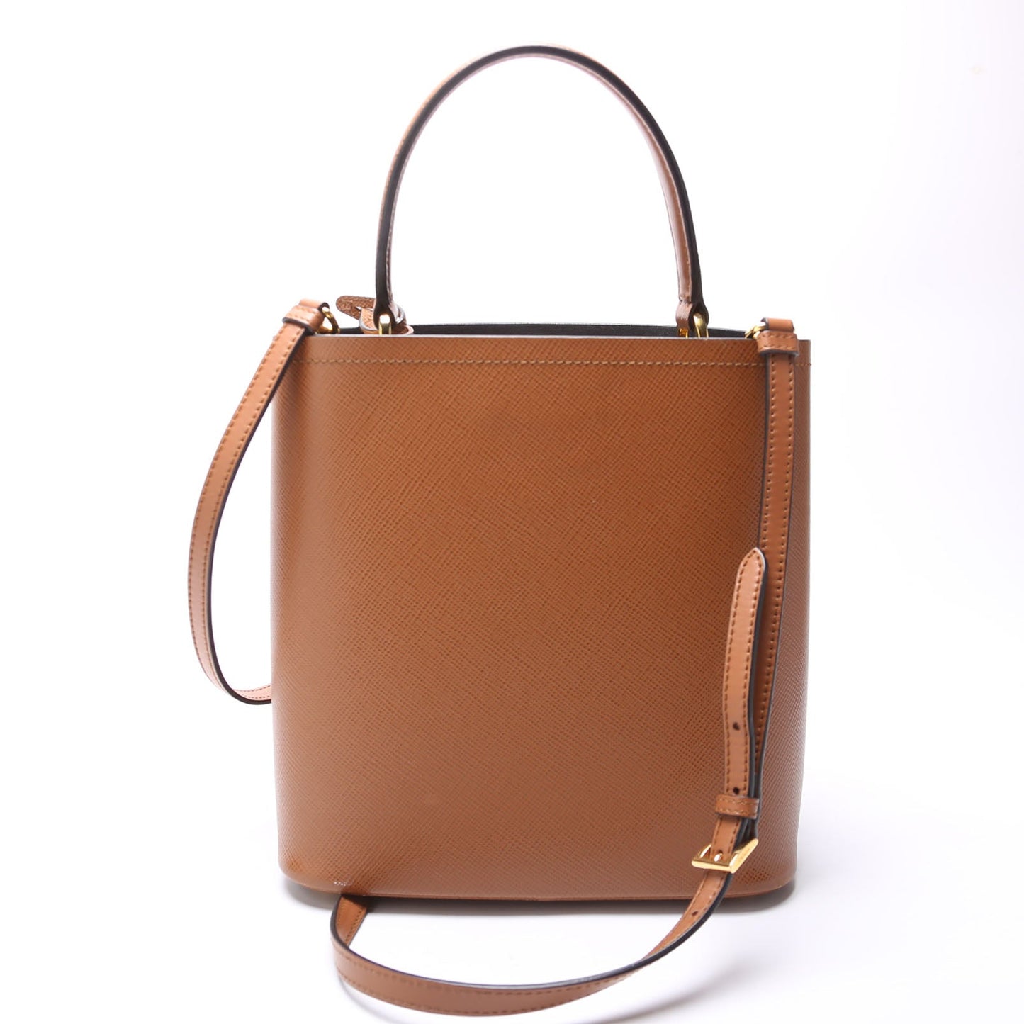 Prada Saffiano Cuir Panier Bag Brown Medium Travel Bag