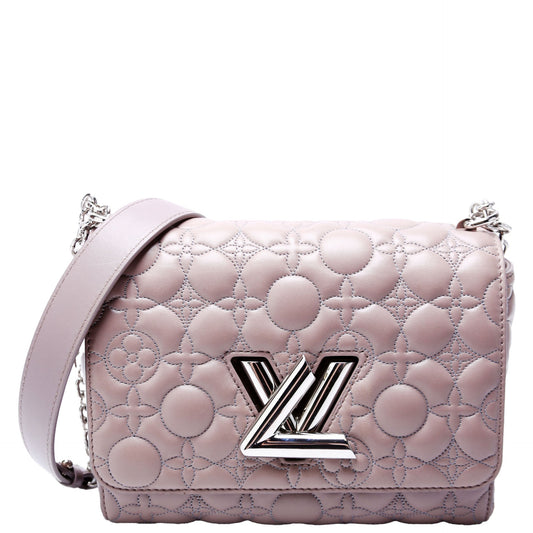 Louis Vuitton Twist Malletage Flower Lambskin Taupe MM Handbag