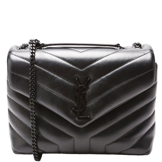 YSL Saint Laurent Loulou Satchel Bag Black Small 494699 Black 1