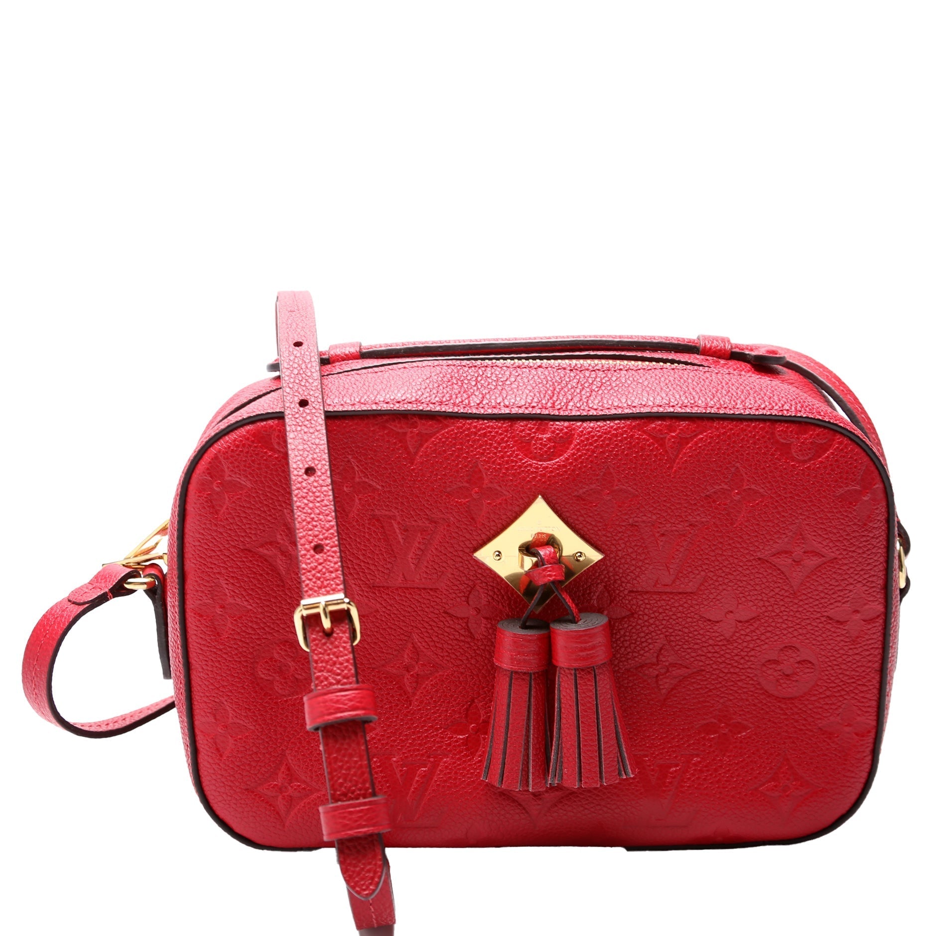 Louis Vuitton Saintonge Red Empreinte Handbag