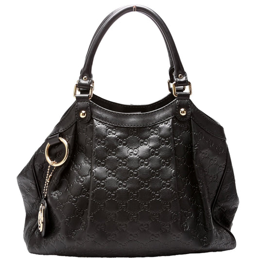Gucci Sukey GG Leather Black Medium Travel Bag