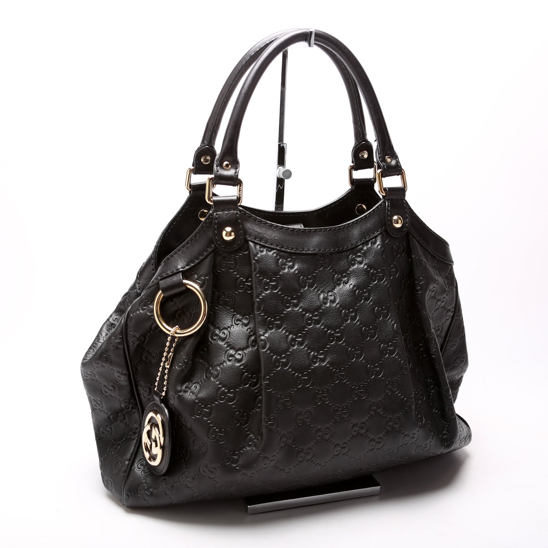 Gucci Sukey GG Leather Black Medium Travel Bag