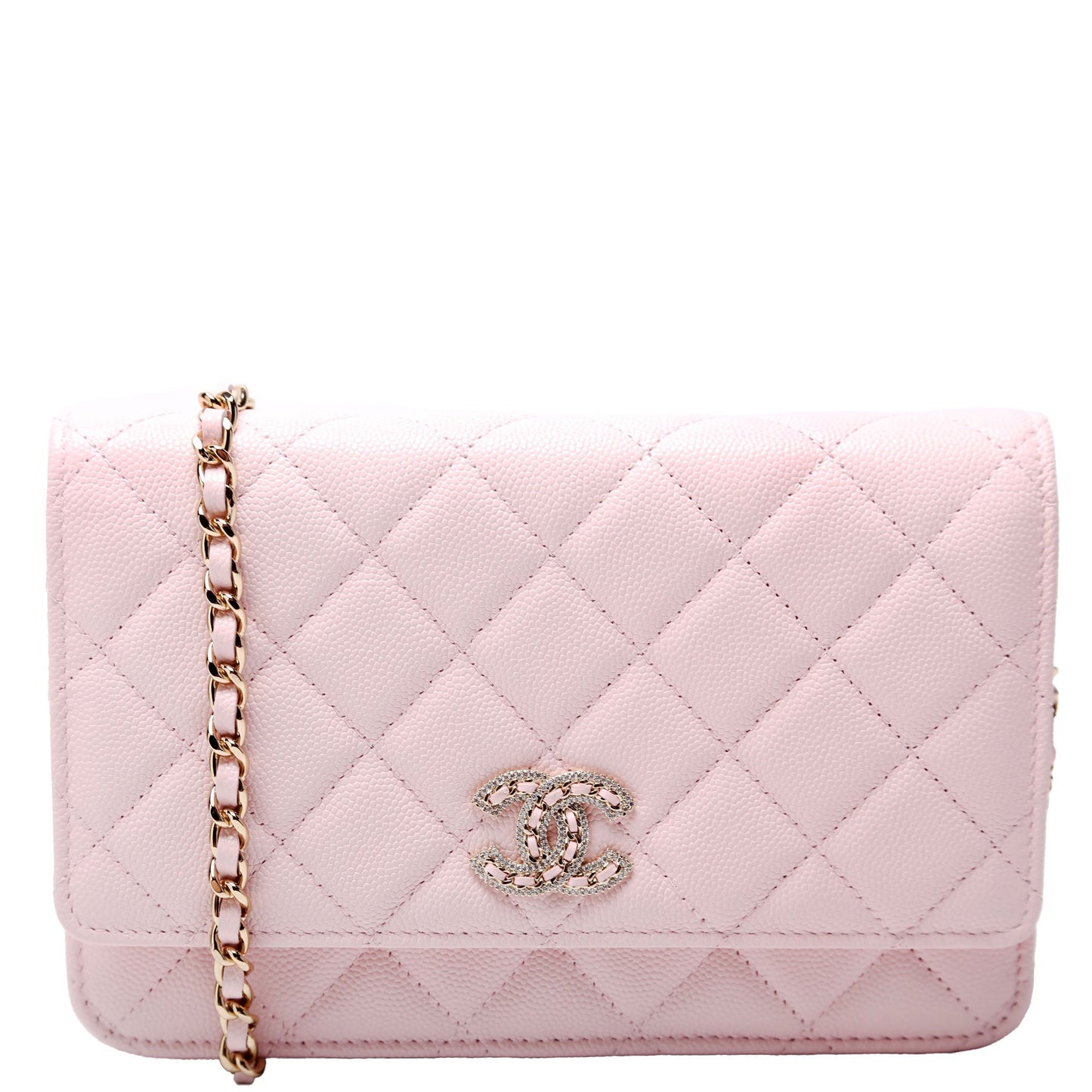 Chanel On Crystal CC Quilted Caviar RFID Wallet Case