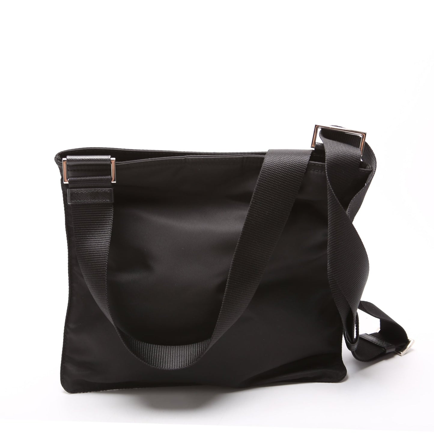 Prada Flat Messenger Bag Nylon Black Shoes