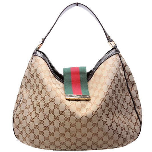 Gucci GG New Ladies Web Canvas Large Shoulder Bag Hobo 2