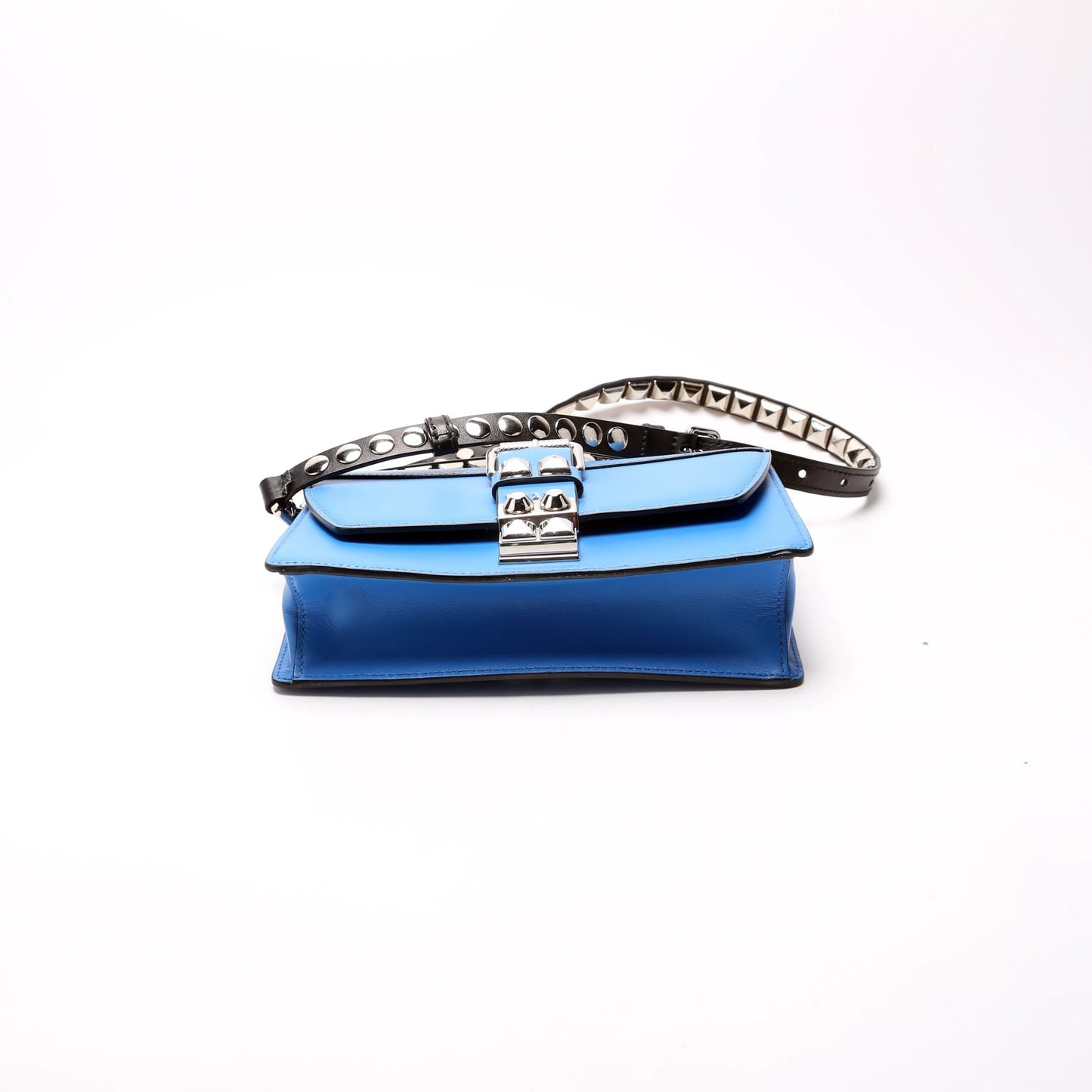Prada City Studded Crossbody Calfskin Bag Blue Crossbody Bag