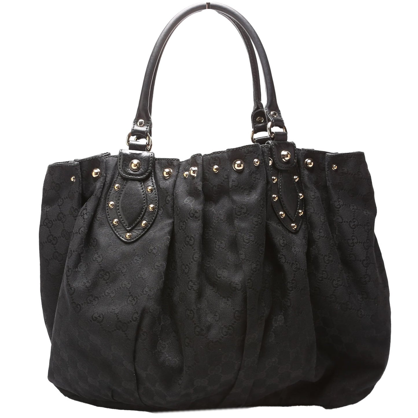 Gucci GG Studded Pelham Canvas Black Large Tote Bag