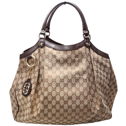 Gucci Sukey GG Canvas Brown Large Travel Bag