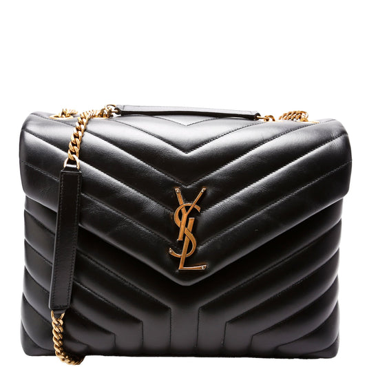 YSL Saint Laurent Loulou Bag Quilted Black Medium Travel Bag 574946 Black 4