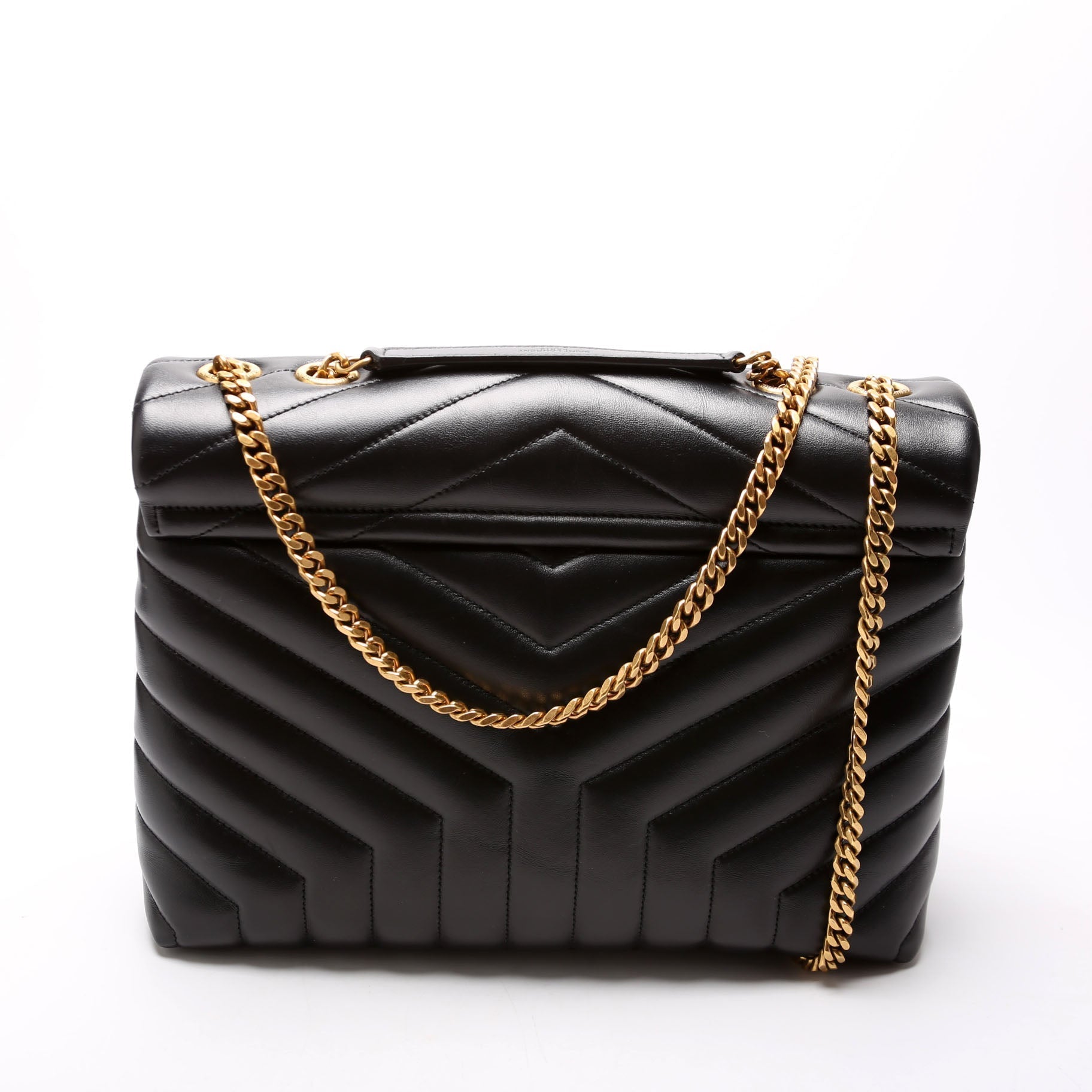 YSL Saint Laurent Loulou Bag Quilted Black Medium Travel Bag 574946 Black 4