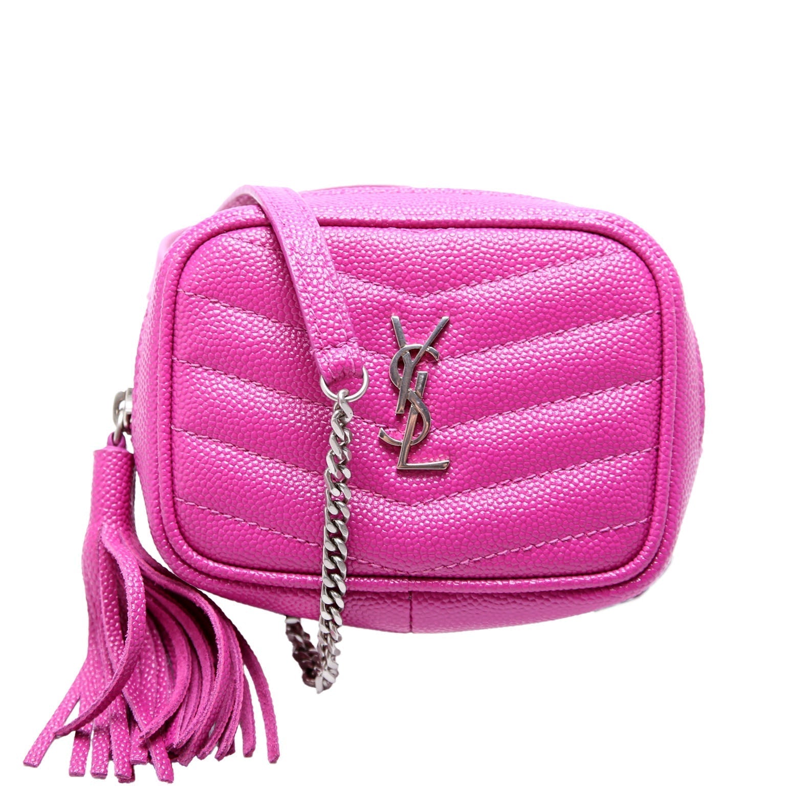 YSL Saint Laurent Saint Laurent Lou Baby Camera Grain De Travel Bag Poudre Fuscia