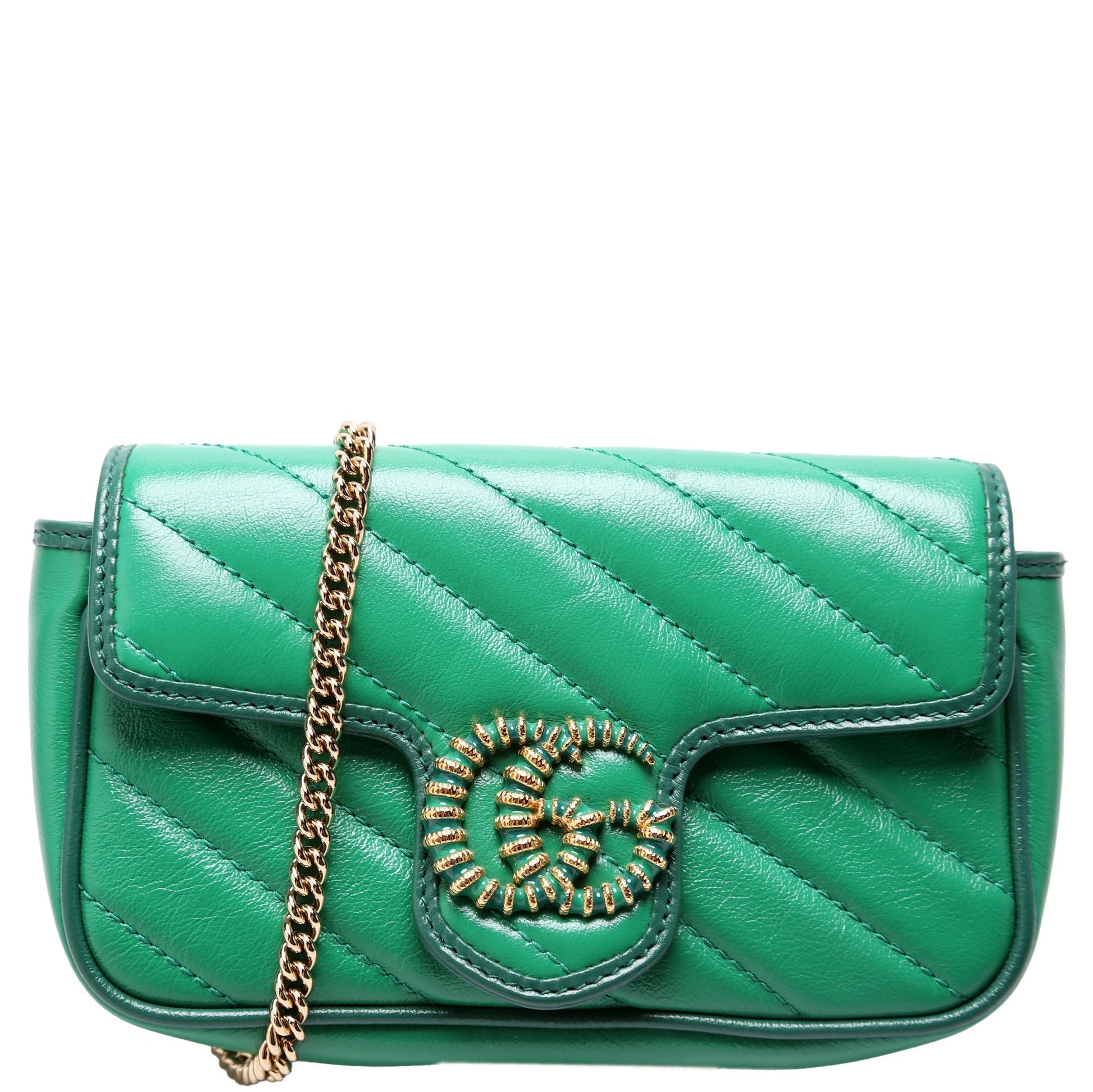 Gucci Super Torchon Green Mini Flap Travel Bag