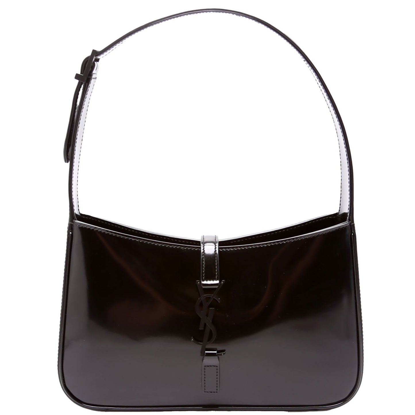 YSL Saint Laurent Saint Laurent Le Hobo Monochrome Patent Bag Black Shoulder Bag