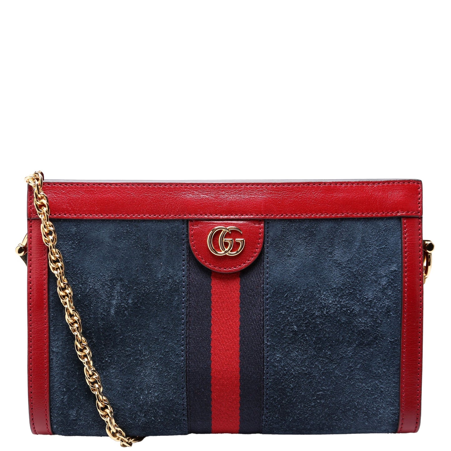 Gucci Ophidia Suede Red Navy Small Shoulder Bag