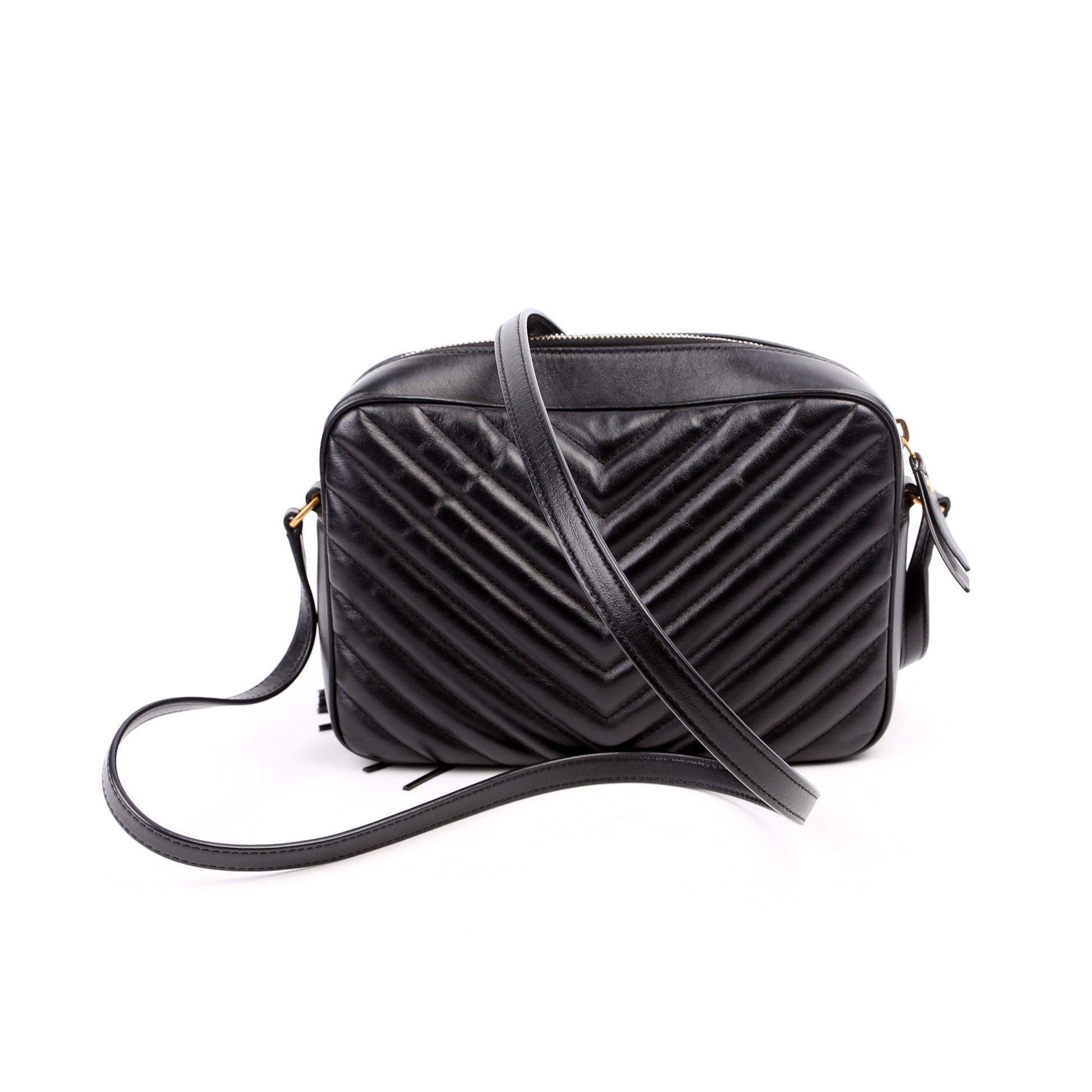 YSL Saint Laurent Lou Camera Bag Quilted Black Travel Bag 612544 Black 4