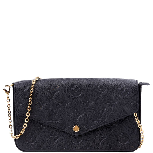 Louis Vuitton Pochette Felicie Empreinte Black Clutch Bag Black 10