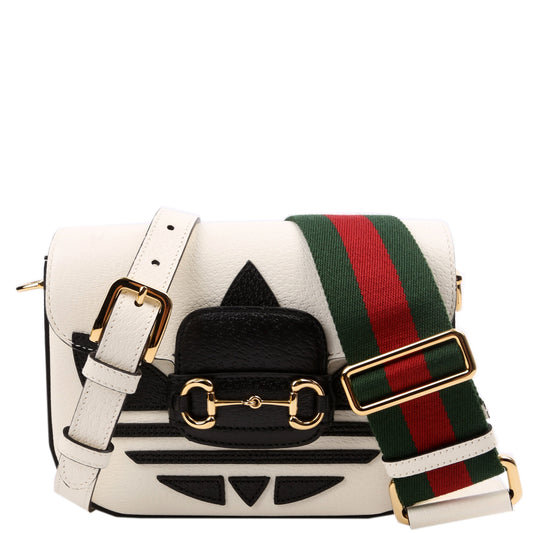Gucci X Adiddas Horsebit Black White Mini Travel Bag