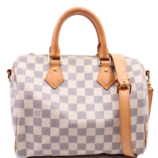 Louis Vuitton Speedy 25 Bandouliere Azur Damier Handbag Azur 3