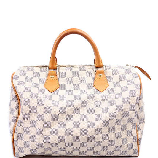 Louis Vuitton Speedy 30 Azur Damier Handbag Azur 50