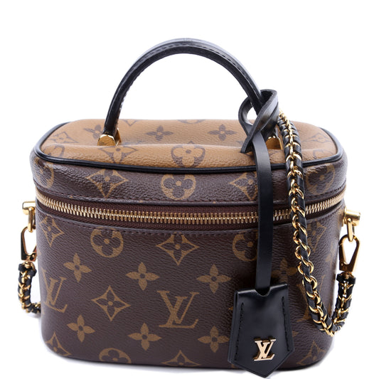 Louis Vuitton Vanity Reverse Monogram Black PM Handbag