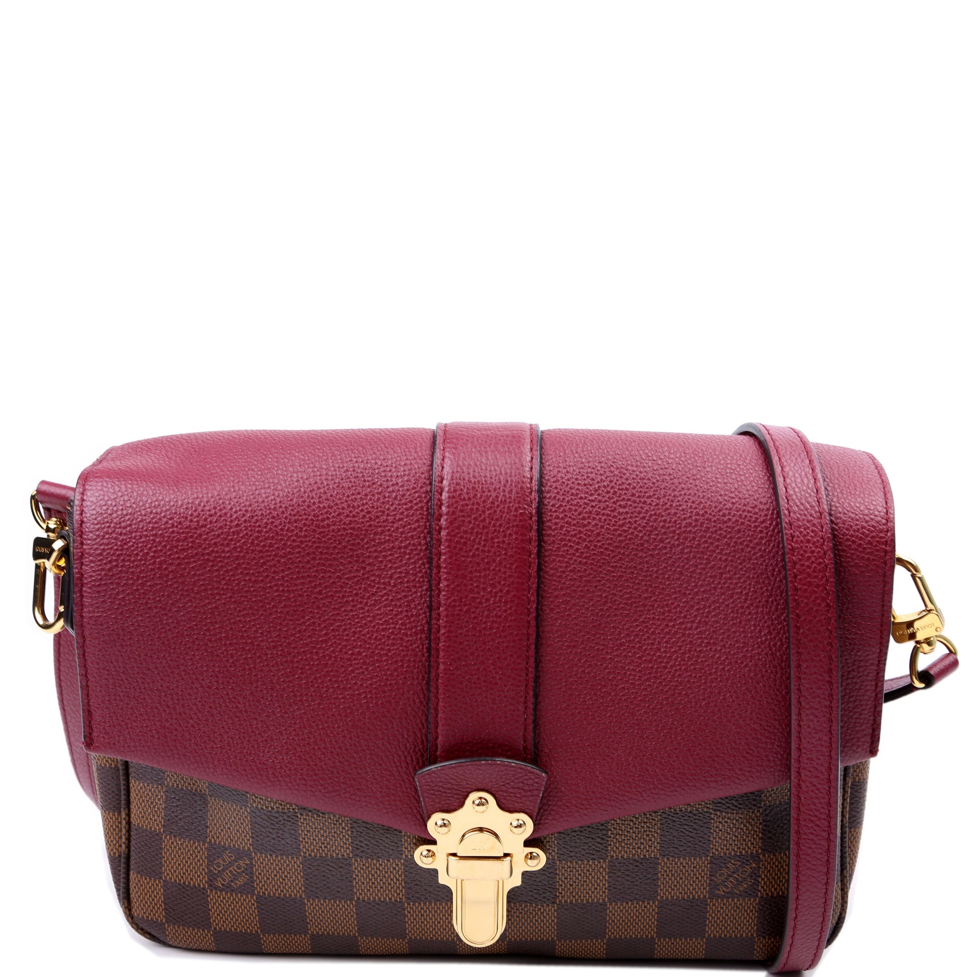 Louis Vuitton Clapton Ebene Burgundy Damier Crossbody Bag