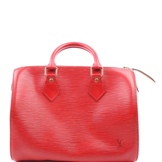 Louis Vuitton Speedy 25 Red Epi Handbag Red 1