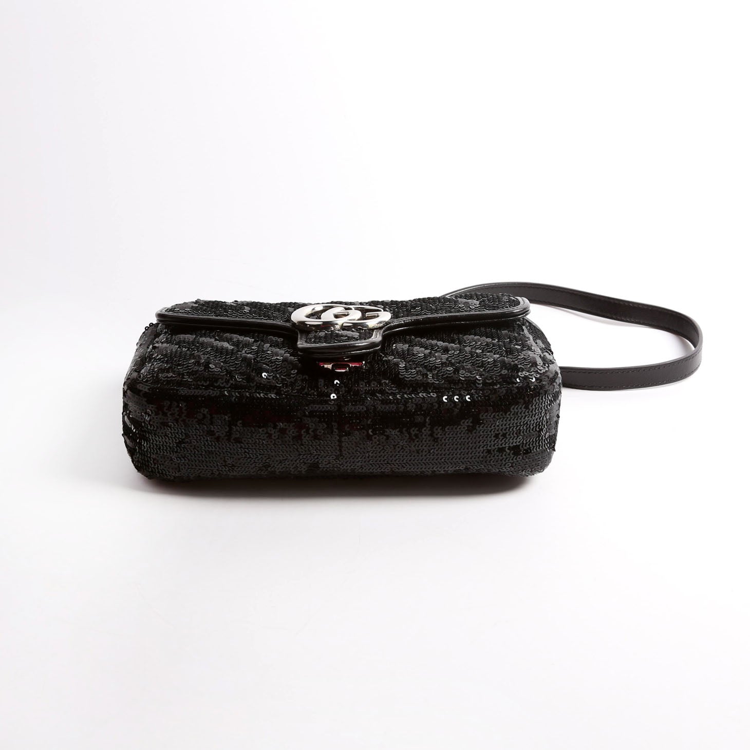 Gucci Marmont Sequin Black Mini Flap Shoulder Bag