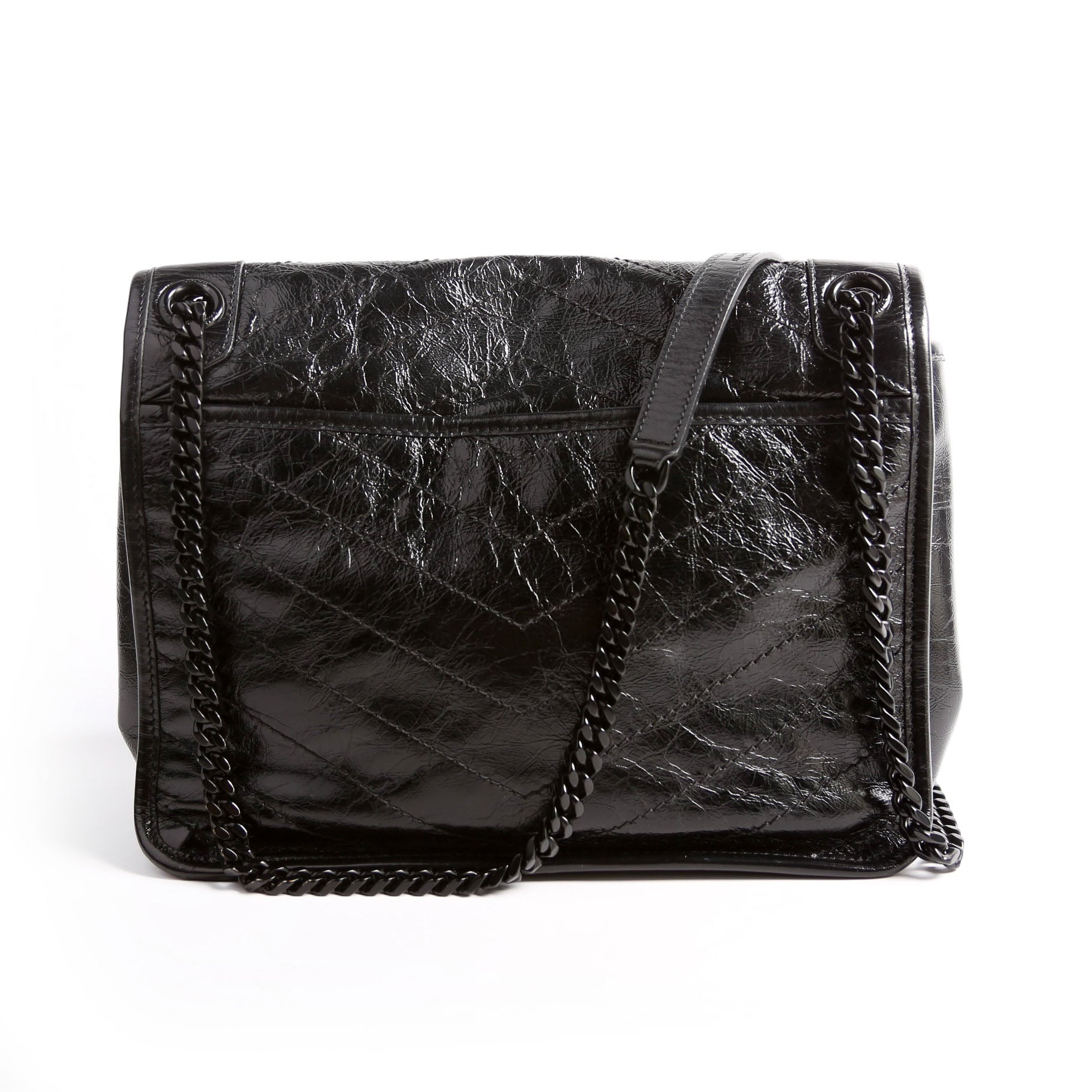 YSL Saint Laurent Saint Laurent Niki Crinkle Bag Leather Black Travel Bag