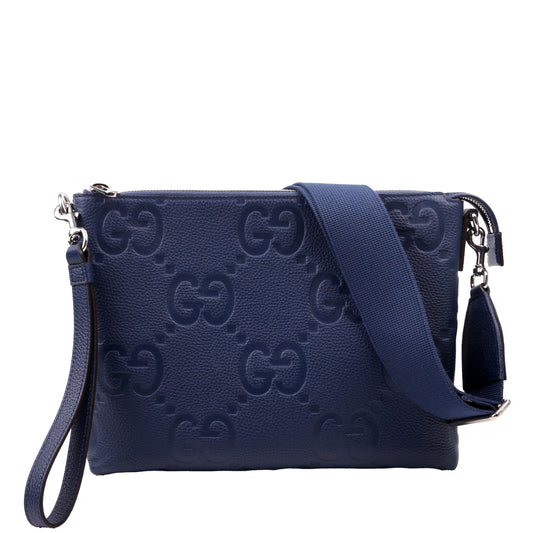 Gucci Jumbo GG Messenger Blue Travel Bag