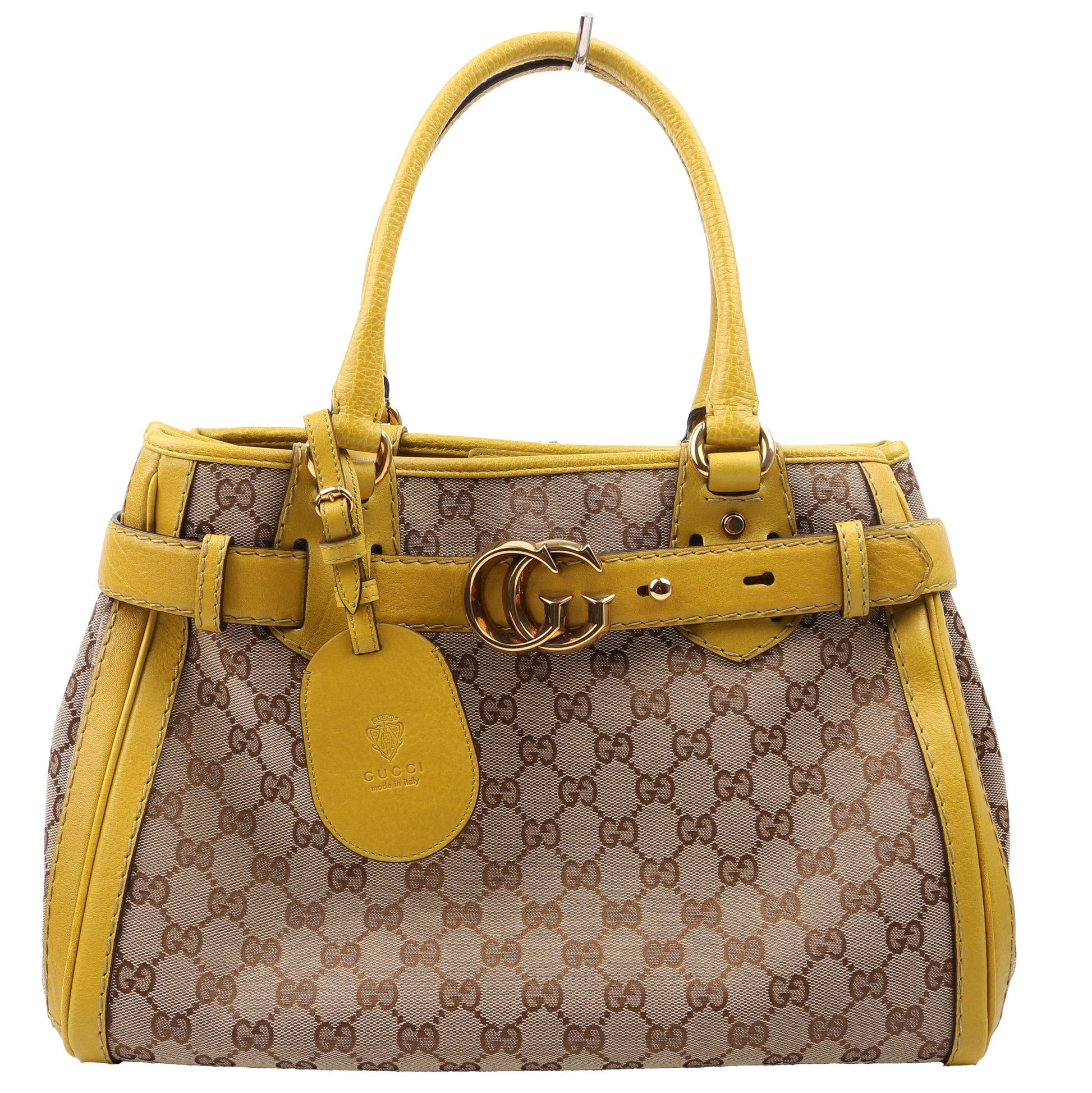 Gucci GG Running Yellow Canvas Medium Tote Bag