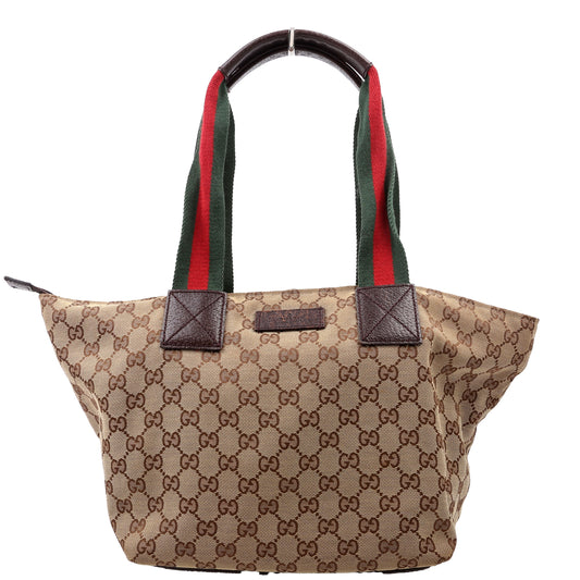 Gucci GG Web Canvas Bucket Tote Bag Tote 2