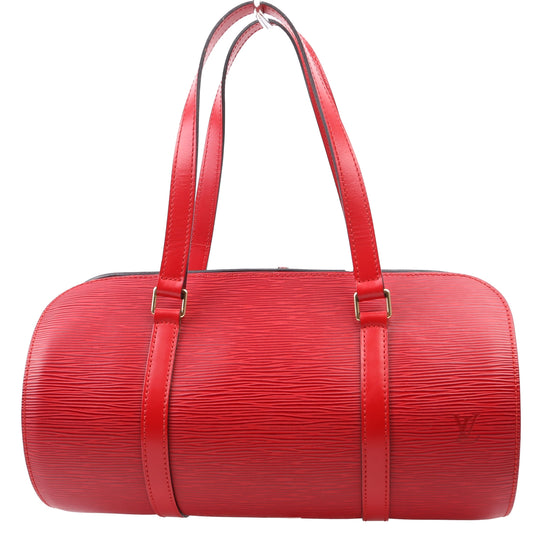 Louis Vuitton Soufflot Red Epi Handbag