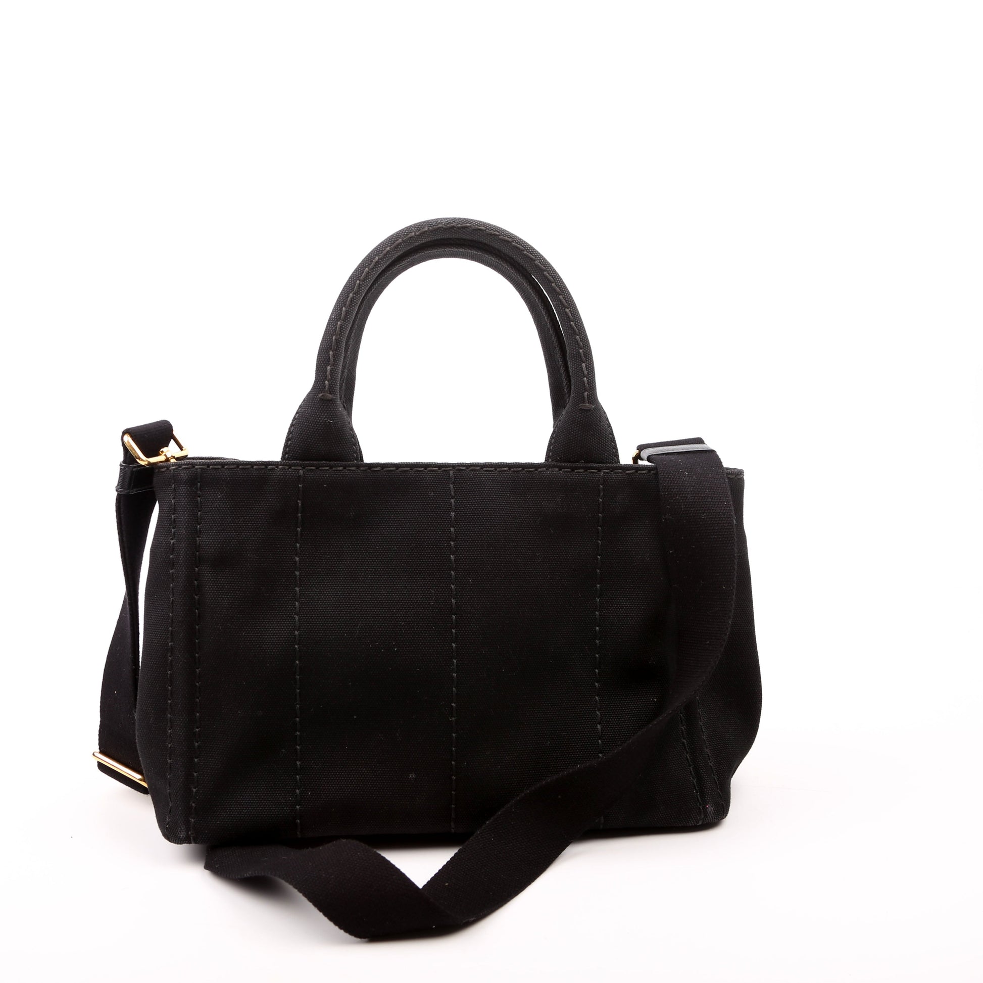 Prada Canapa Tote Bag Canvas Black