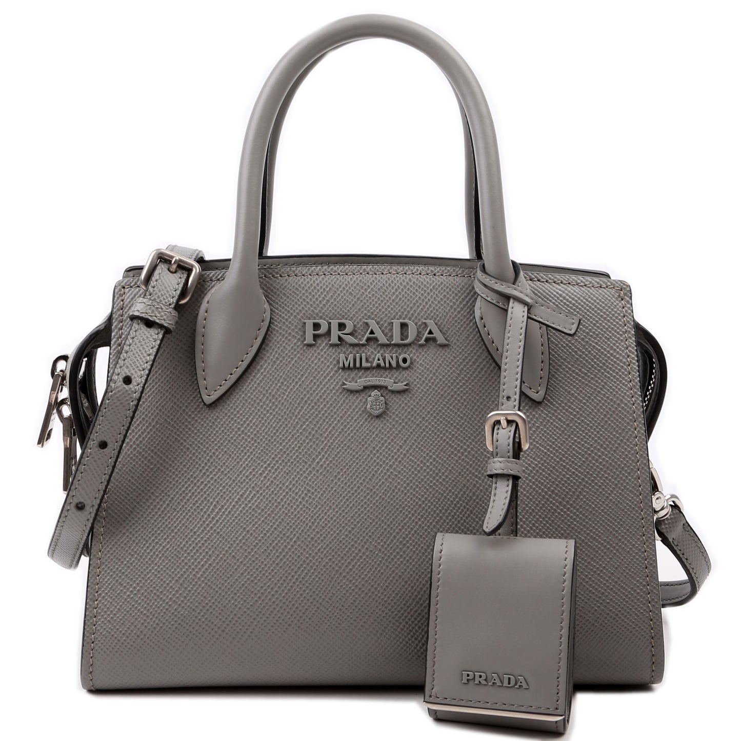 Prada Kristen Saffiano Satchel Grey Bag Travel Bag