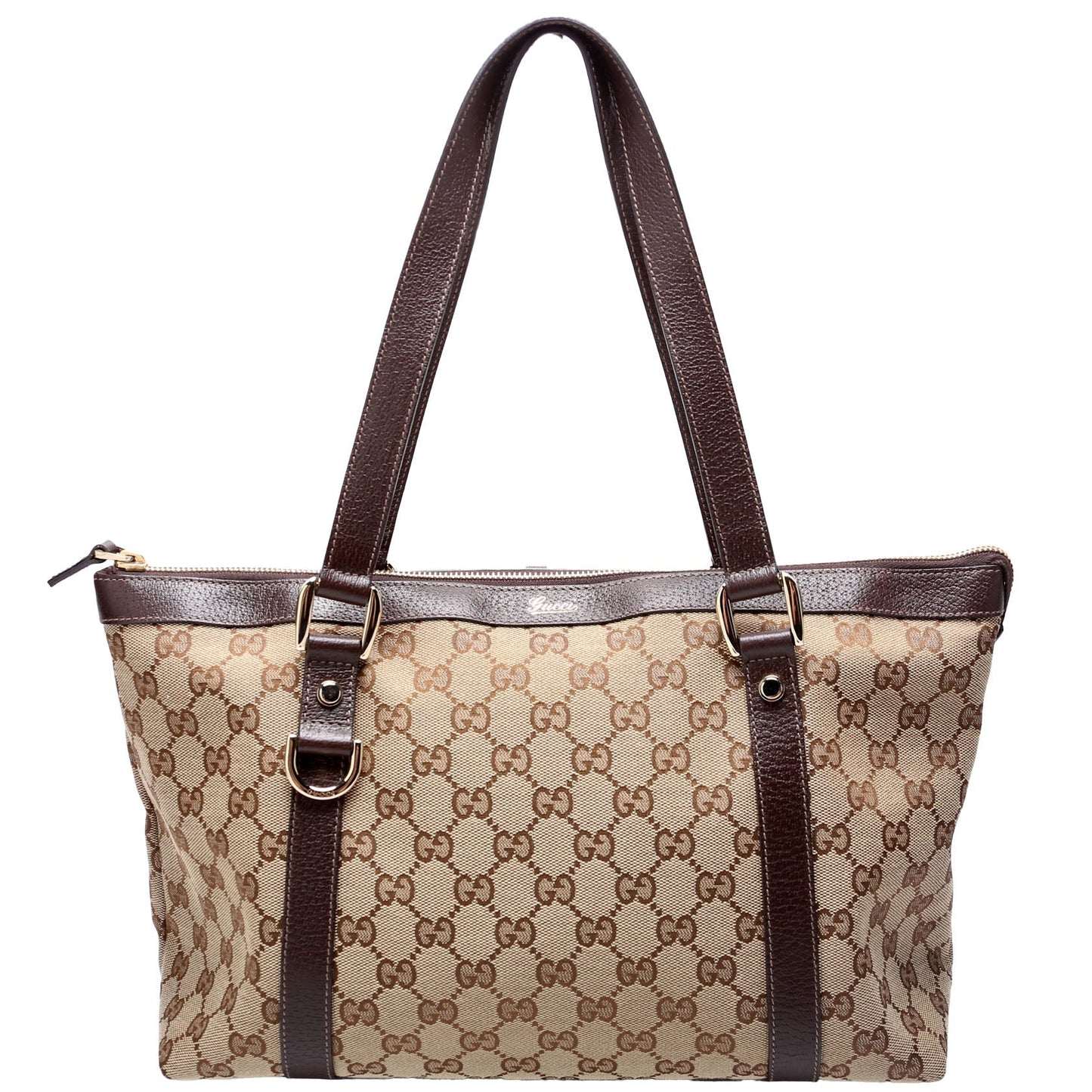 Gucci GG Abbey Canvas Brown Beige Tote Bag