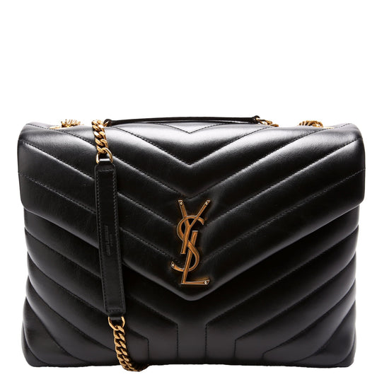 YSL Saint Laurent Saint Laurent Loulou Medium Bag Quilted Black Travel Bag