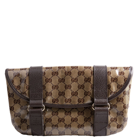 Gucci GG Crystal Waist Brown Belt