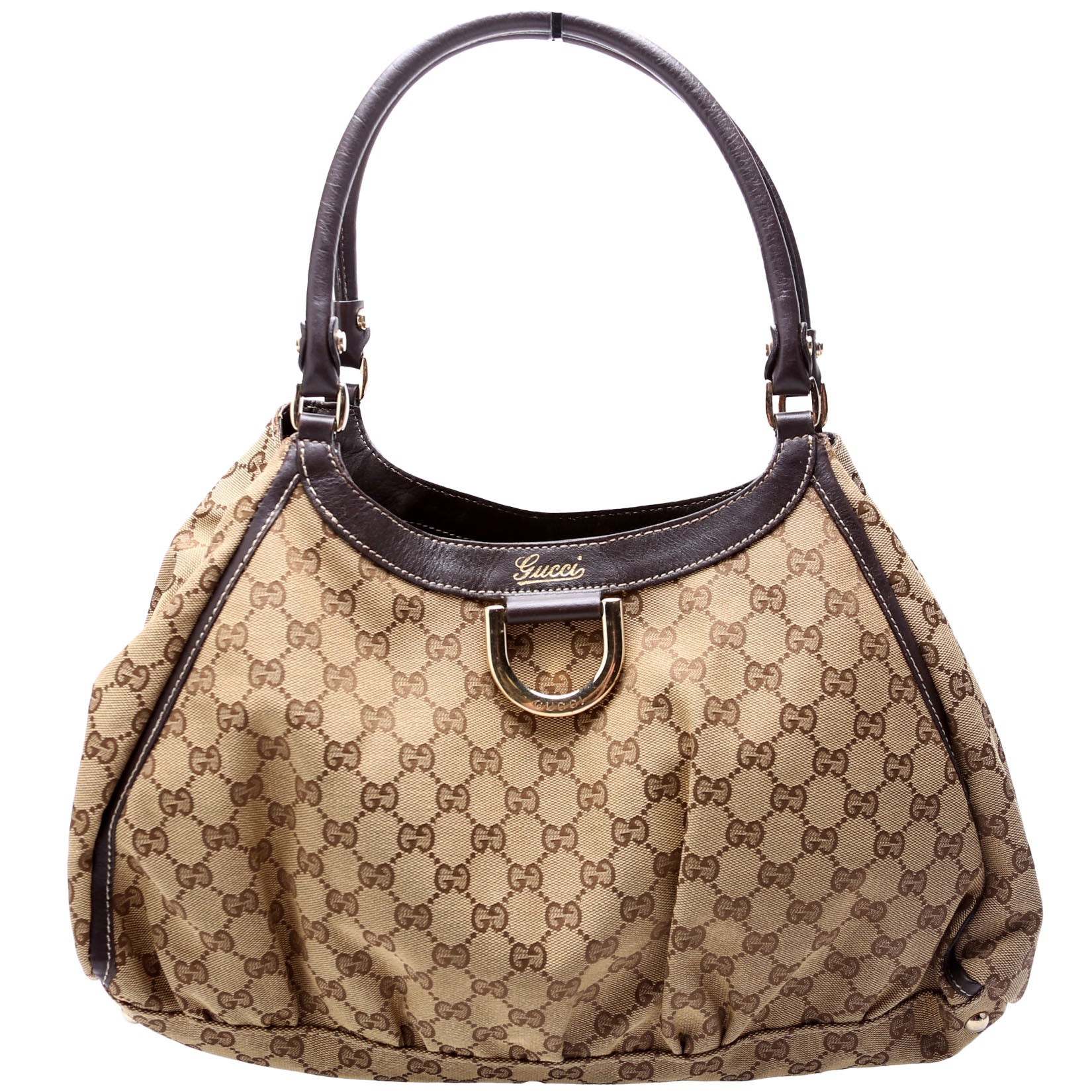 Gucci GG Abbey D Ring Canvas Tan Large Jewelry