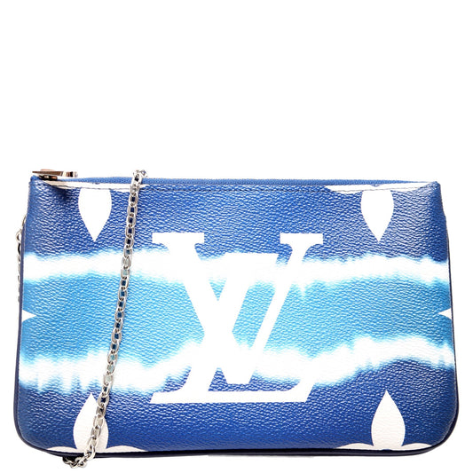 Louis Vuitton Double Zip Pochette Escale Blue Clutch Bag