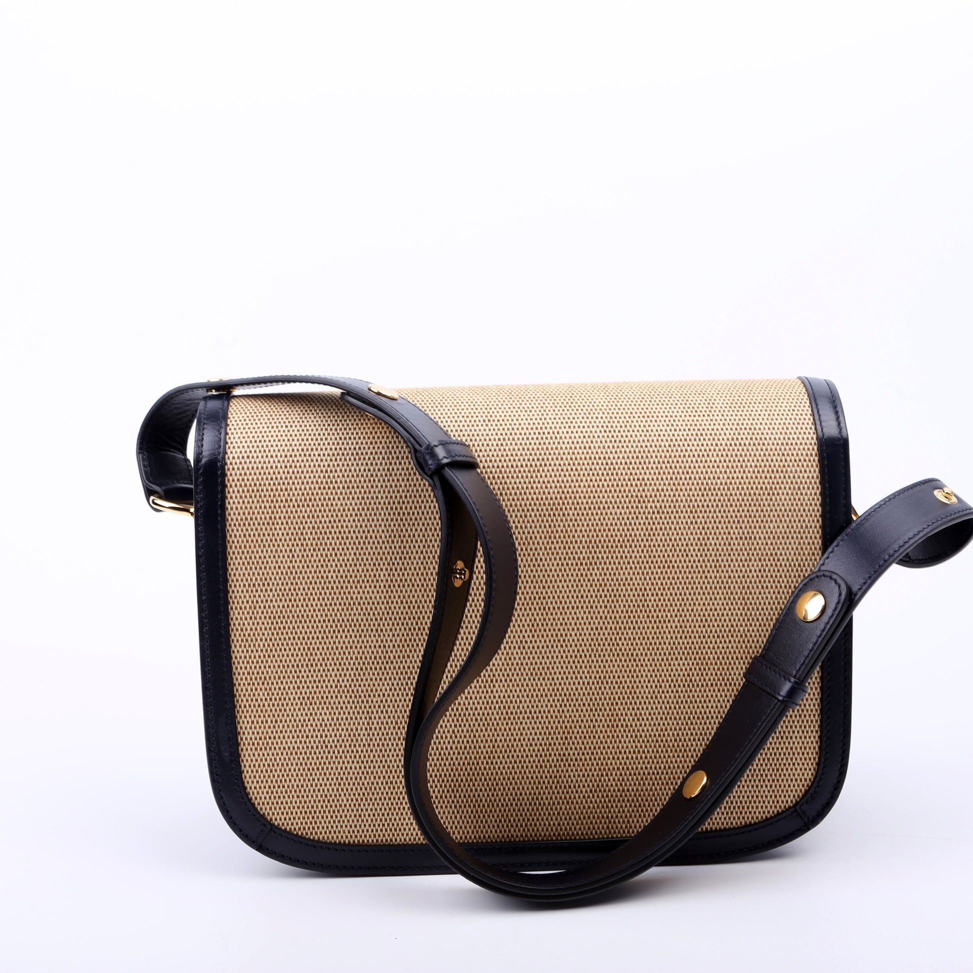 Gucci Horsebit Raffia Shoulder Bag